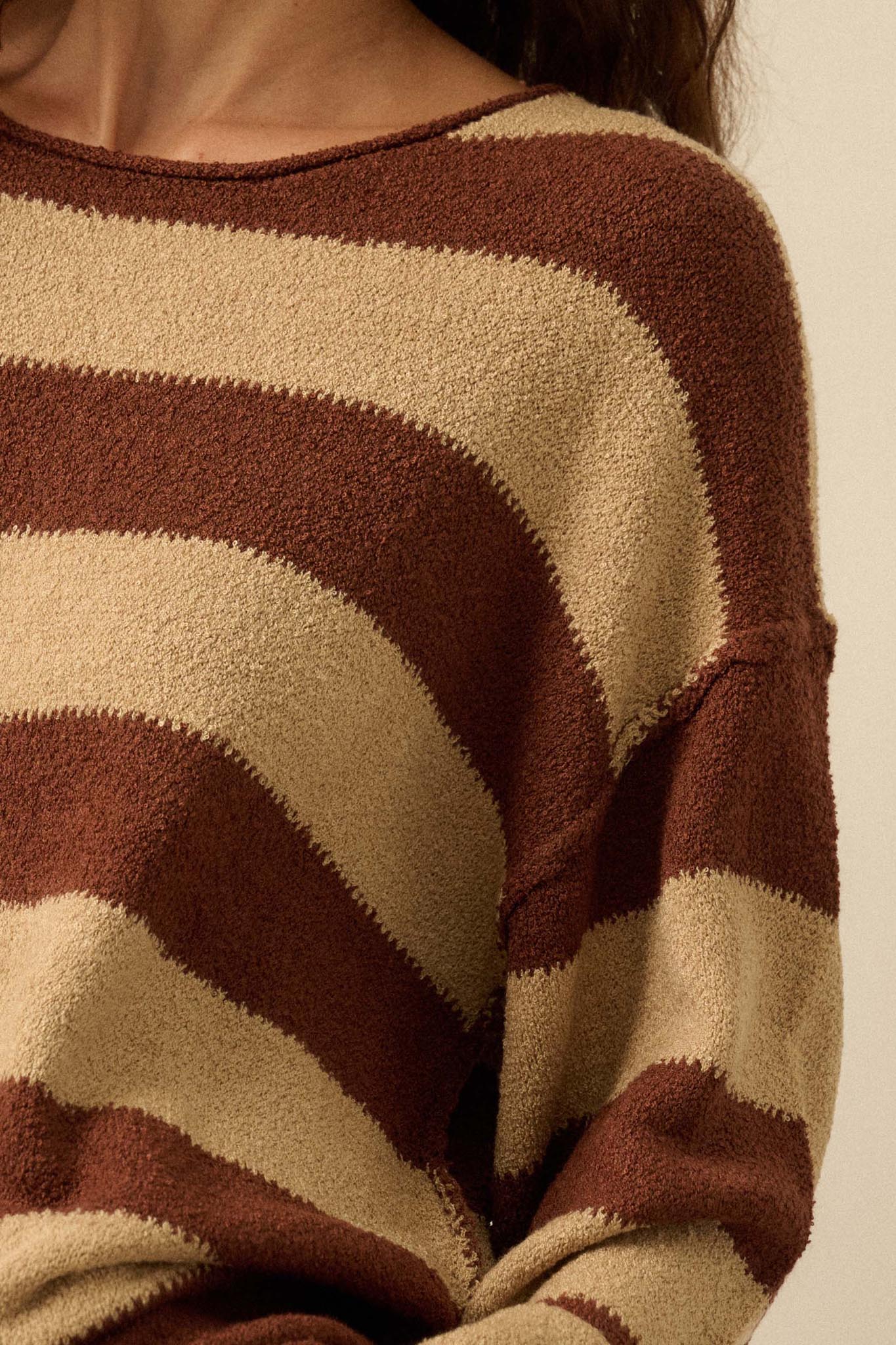 Promise the Label Striped Rolled-Edge Sweater