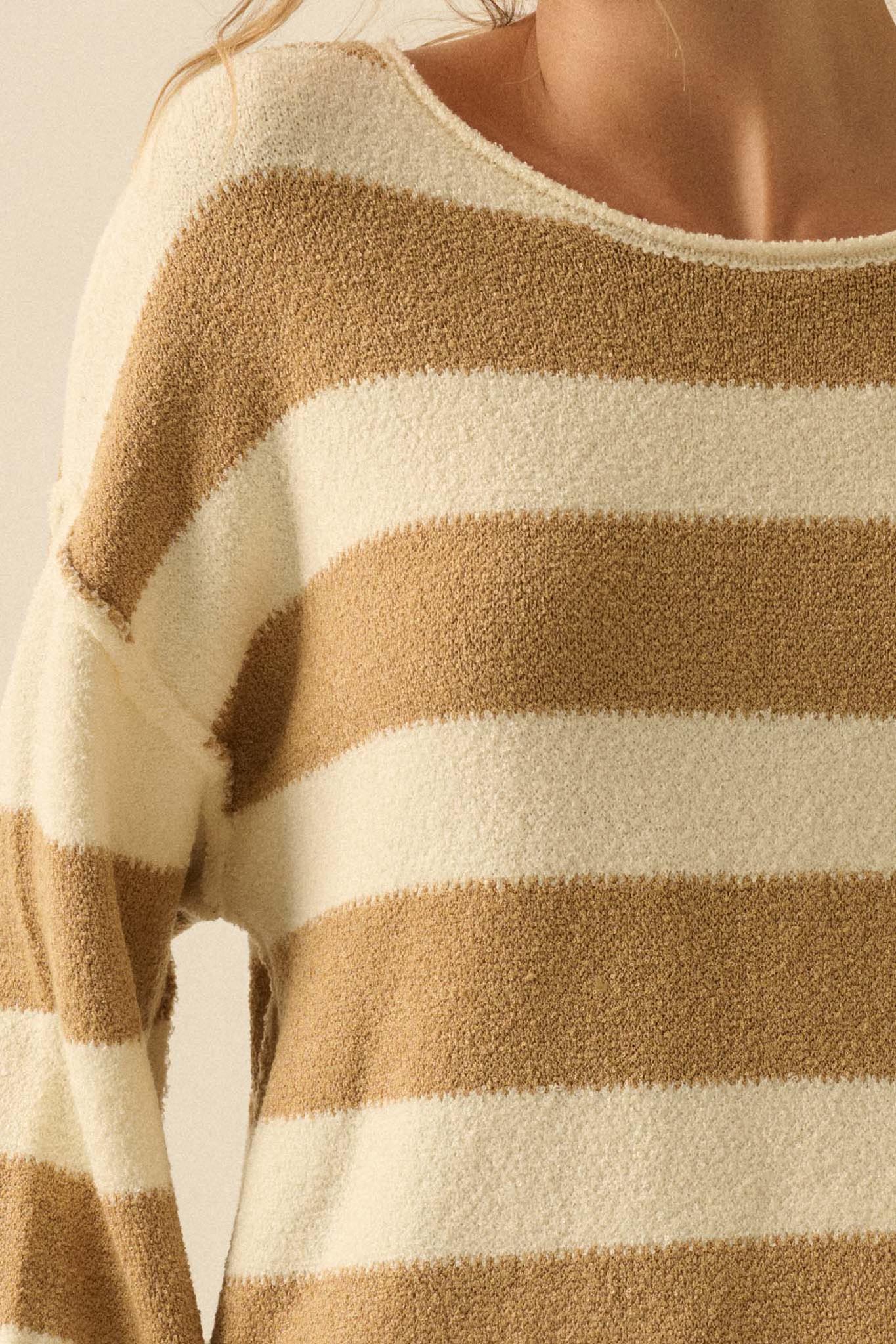 Promise the Label Striped Rolled-Edge Sweater