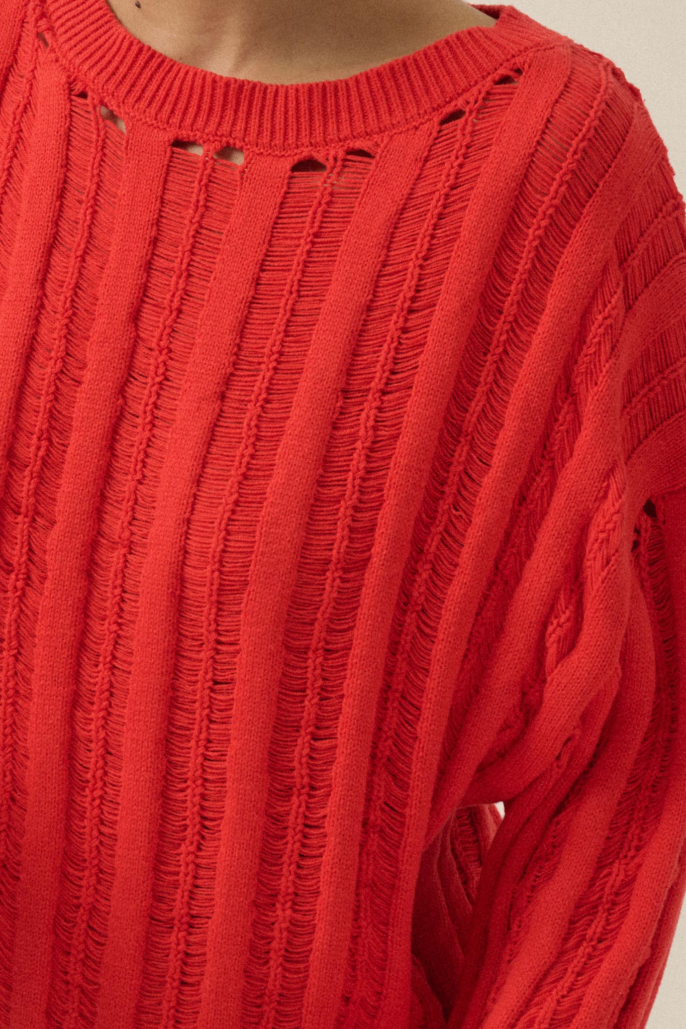 Find Your Way Oversize Ladder-Knit Sweater