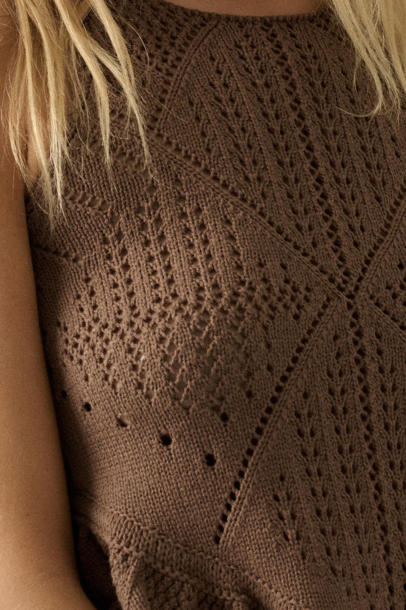 Crochet All Day Crochet-Knit Ruffle Tank Top