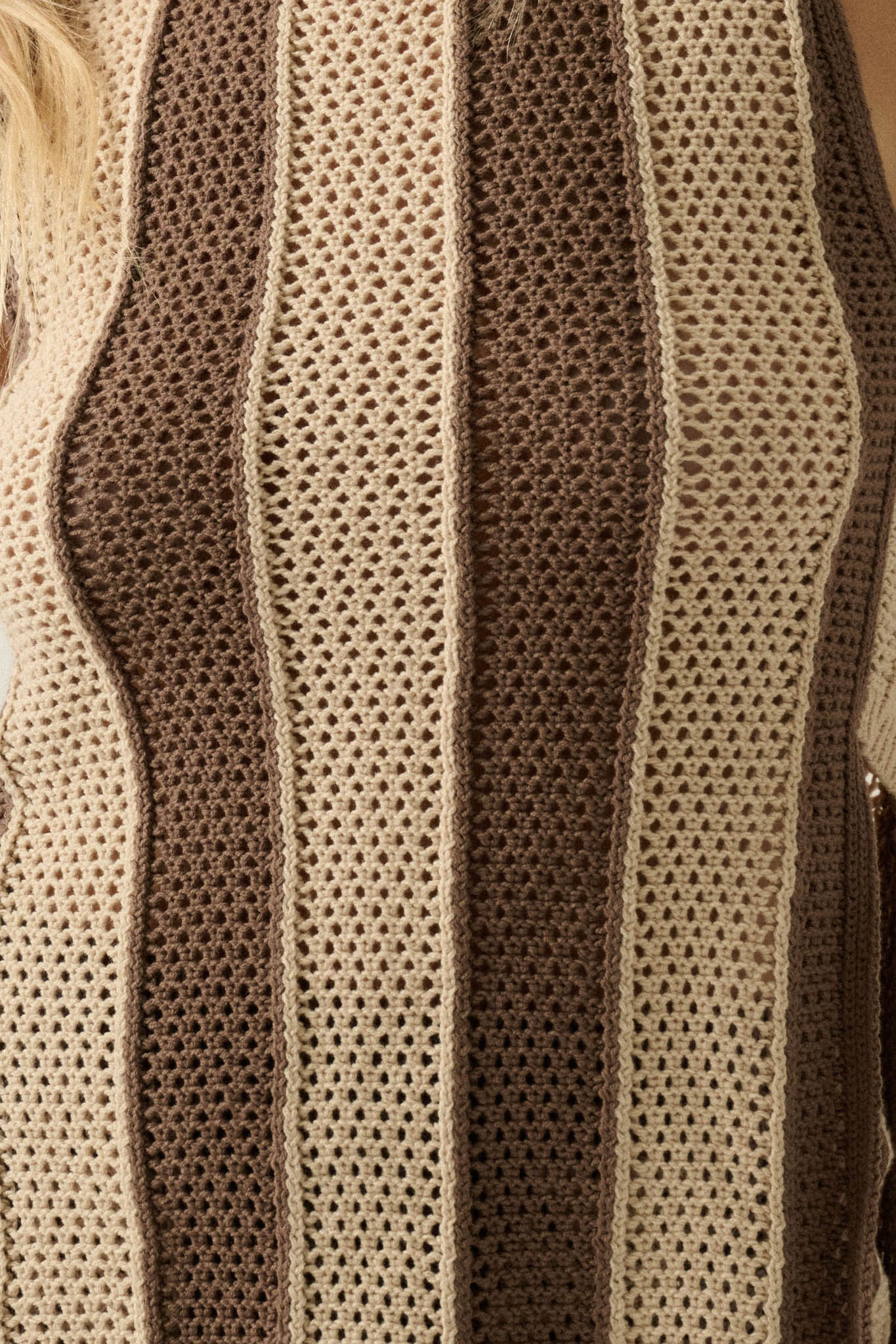 Sooner or Later Striped Crochet-Knit Tunic Tank Top
