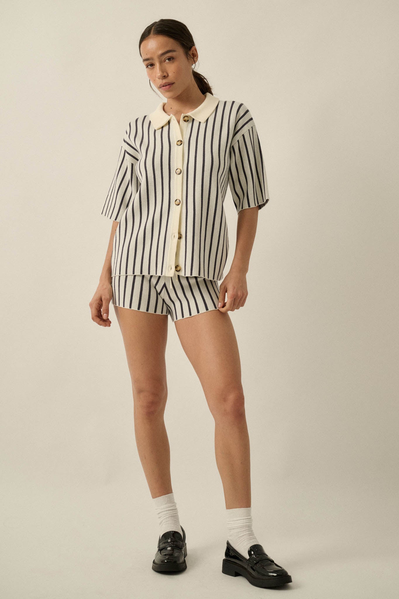 Cabana Club Striped Knit Button-Up Resort Shirt