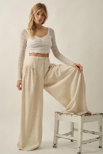 Beautiful Life Floral Lace Long-Sleeve Crop top