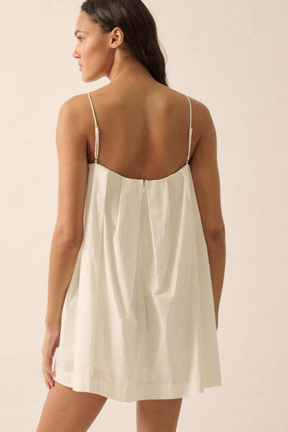 Shirt Story Pleated Button-Front Cami Mini Dress