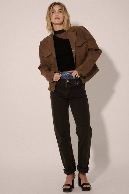 Put in the Work Vegan Leather Utility Jacket