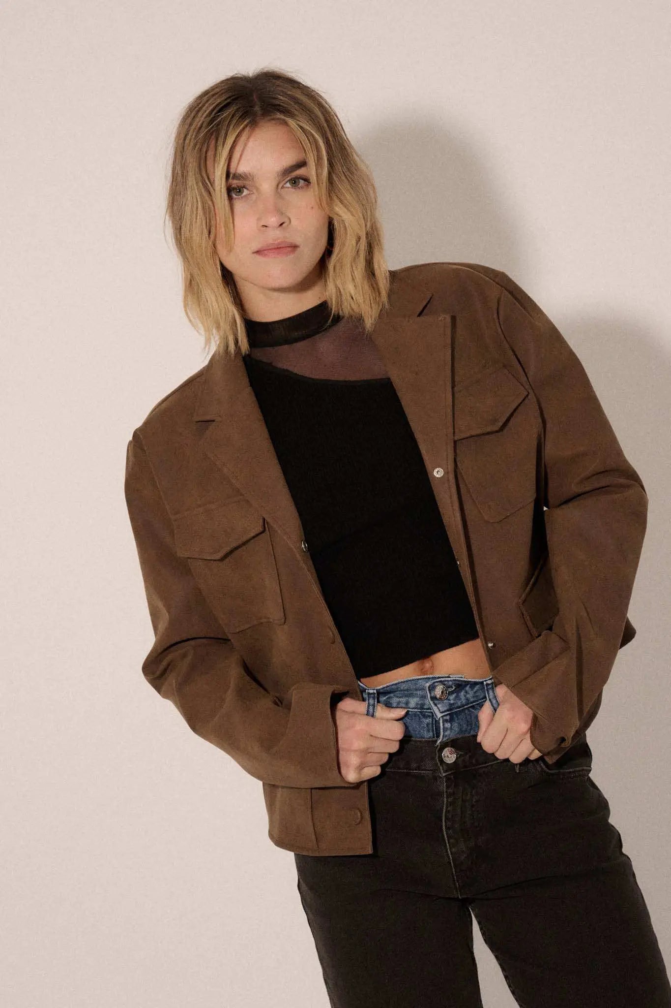 Put in the Work Vegan Leather Utility Jacket