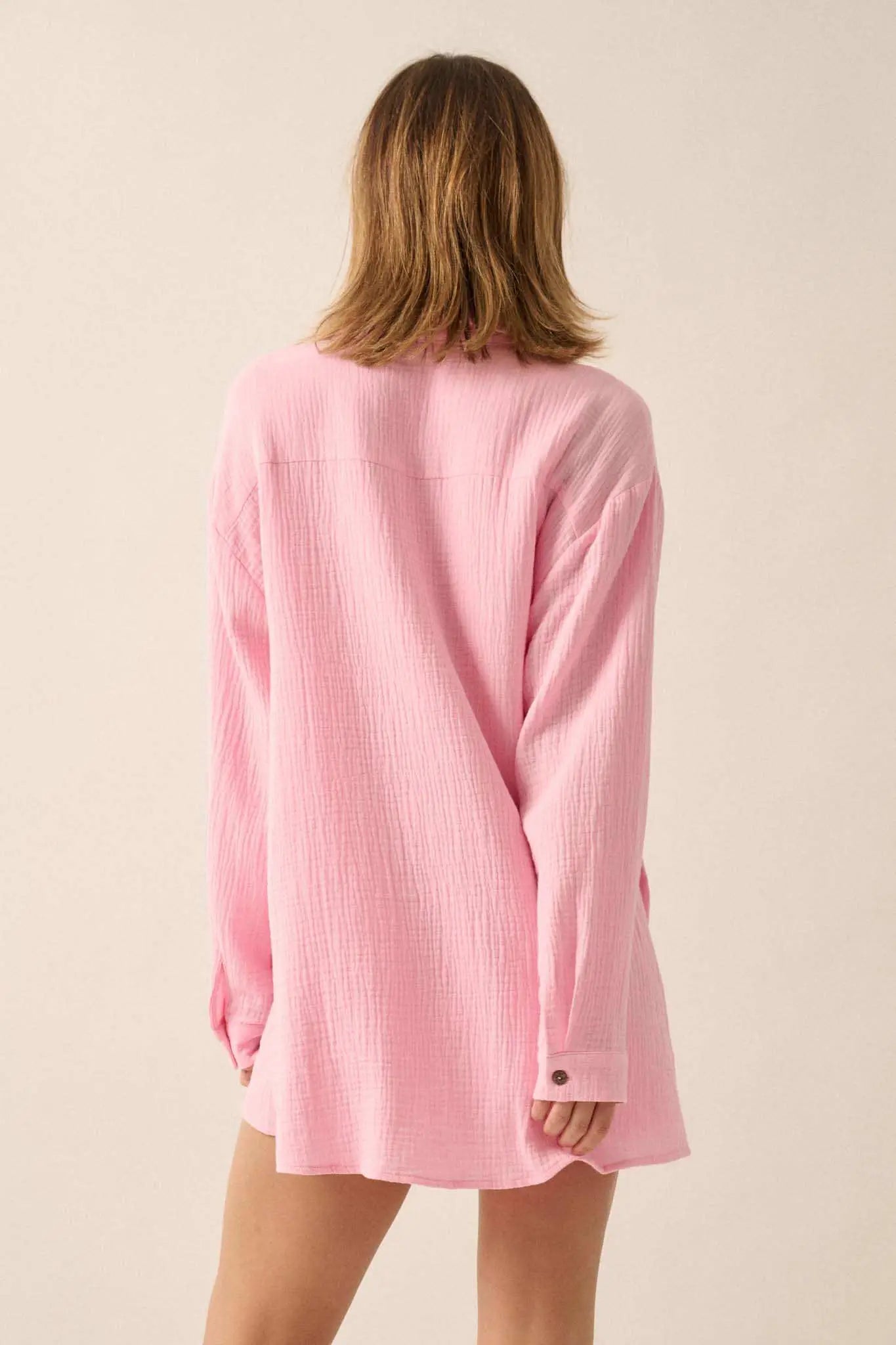 Off the Clock Crinkle Cotton Button-Up Shirt Romper