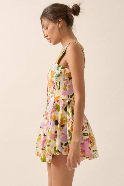 Dawn Blossoms Floral Ruffled Romper Dress