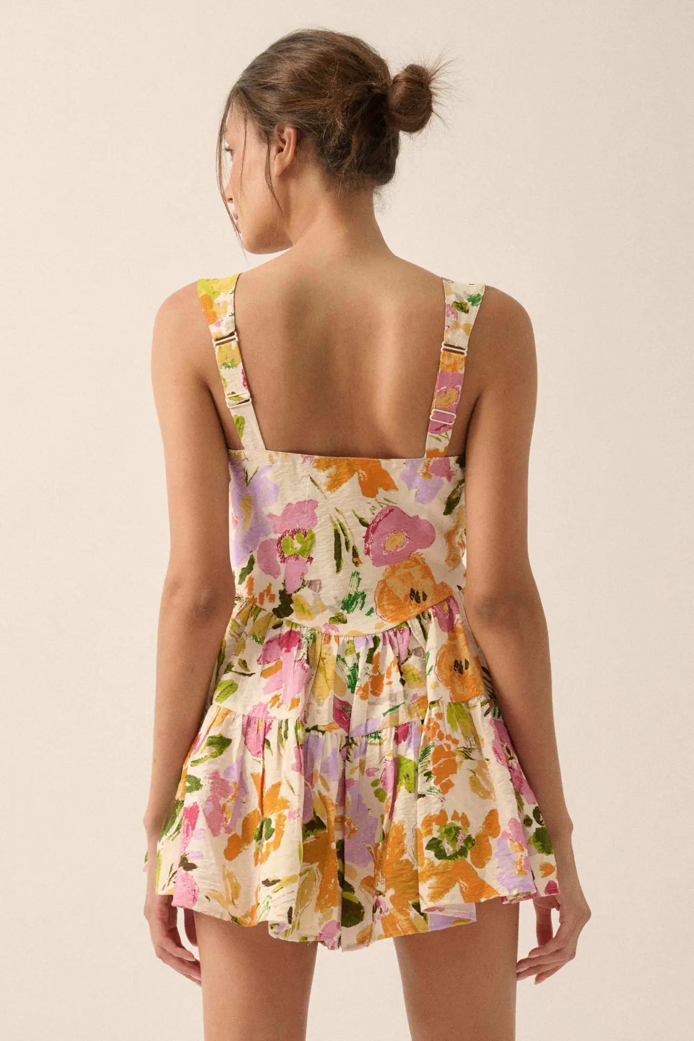 Dawn Blossoms Floral Ruffled Romper Dress