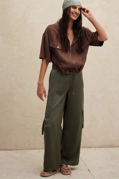 In the Pocket Matte Satin Cargo Pants