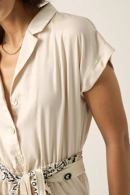 Any Which Way Matte Satin Cargo Jumpsuit