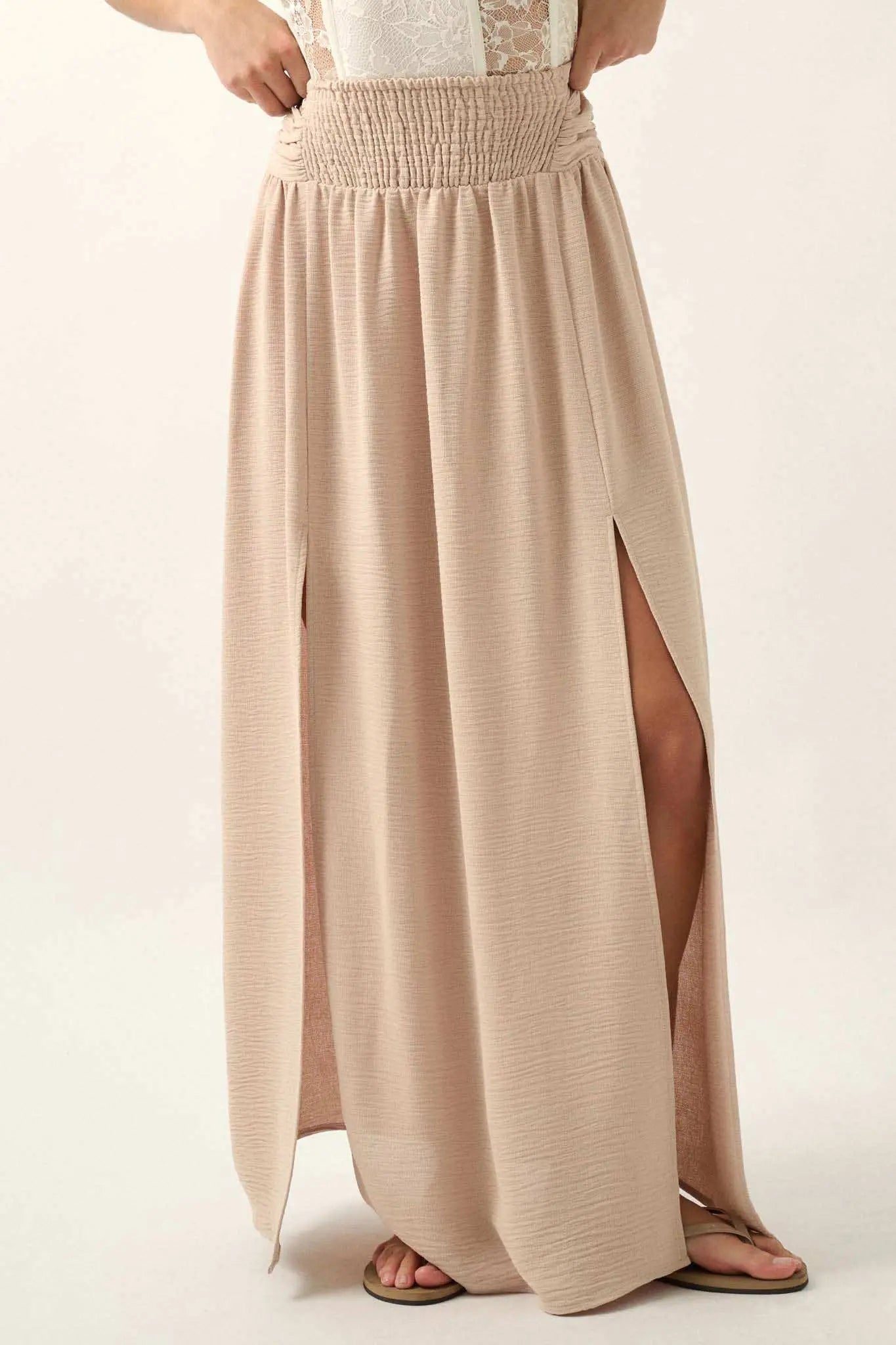 Loving You is Easy Double Slit Crepe Maxi Skirt