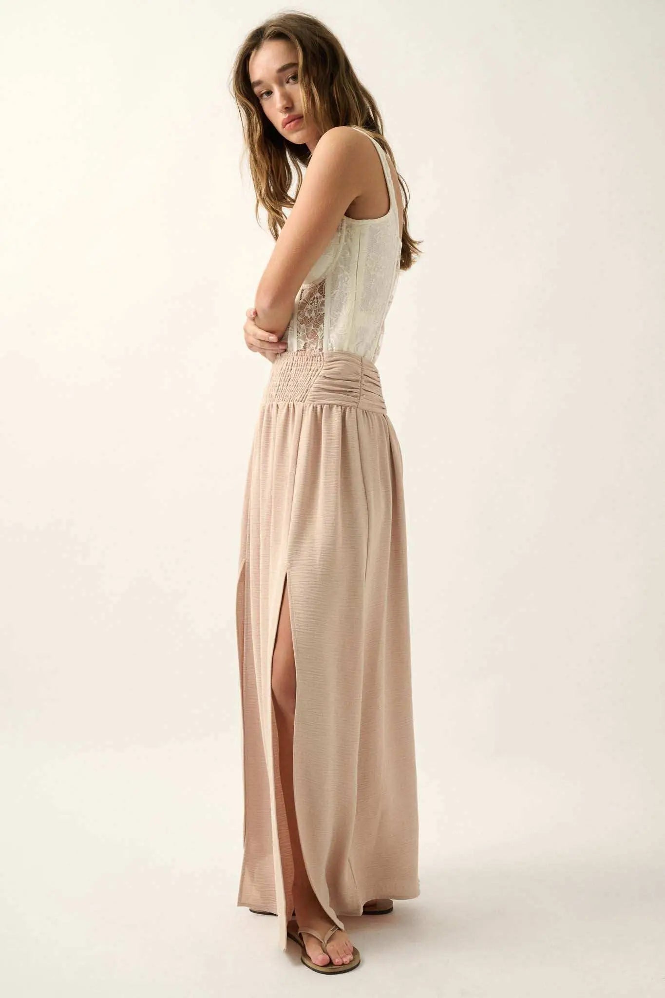Loving You is Easy Double Slit Crepe Maxi Skirt