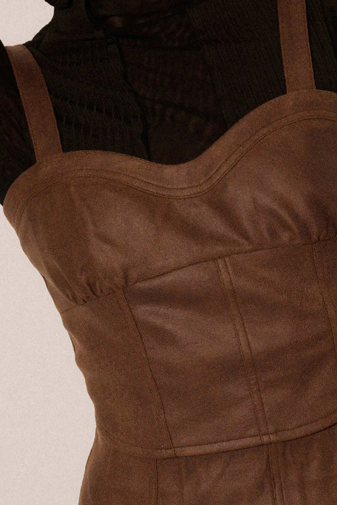 Human Nature Vegan Leather Cropped Corset Top