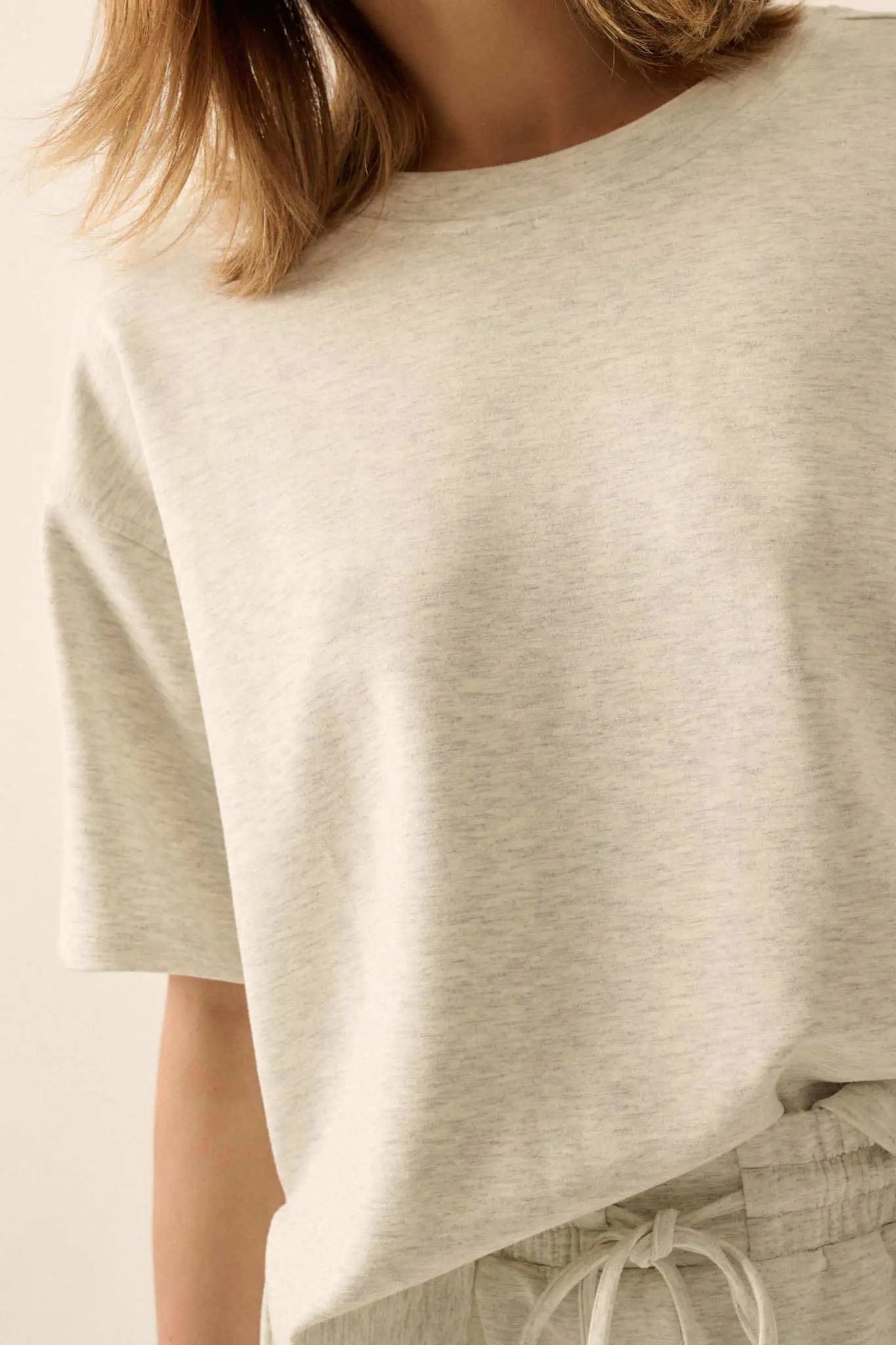 Premium Scuba Loose-Fit High-Low Boxy Tee