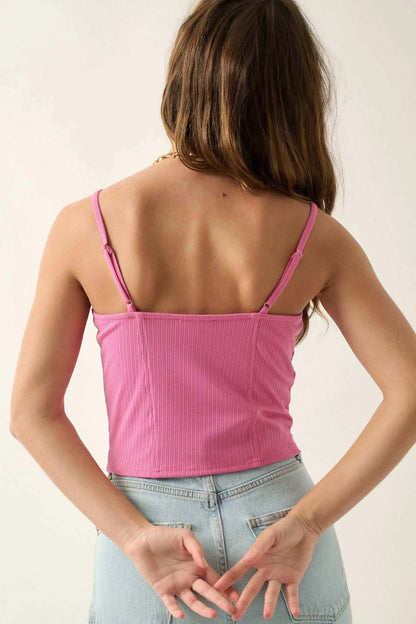 Gracefully Glam Pleated Tulle Ruffle Cami Top