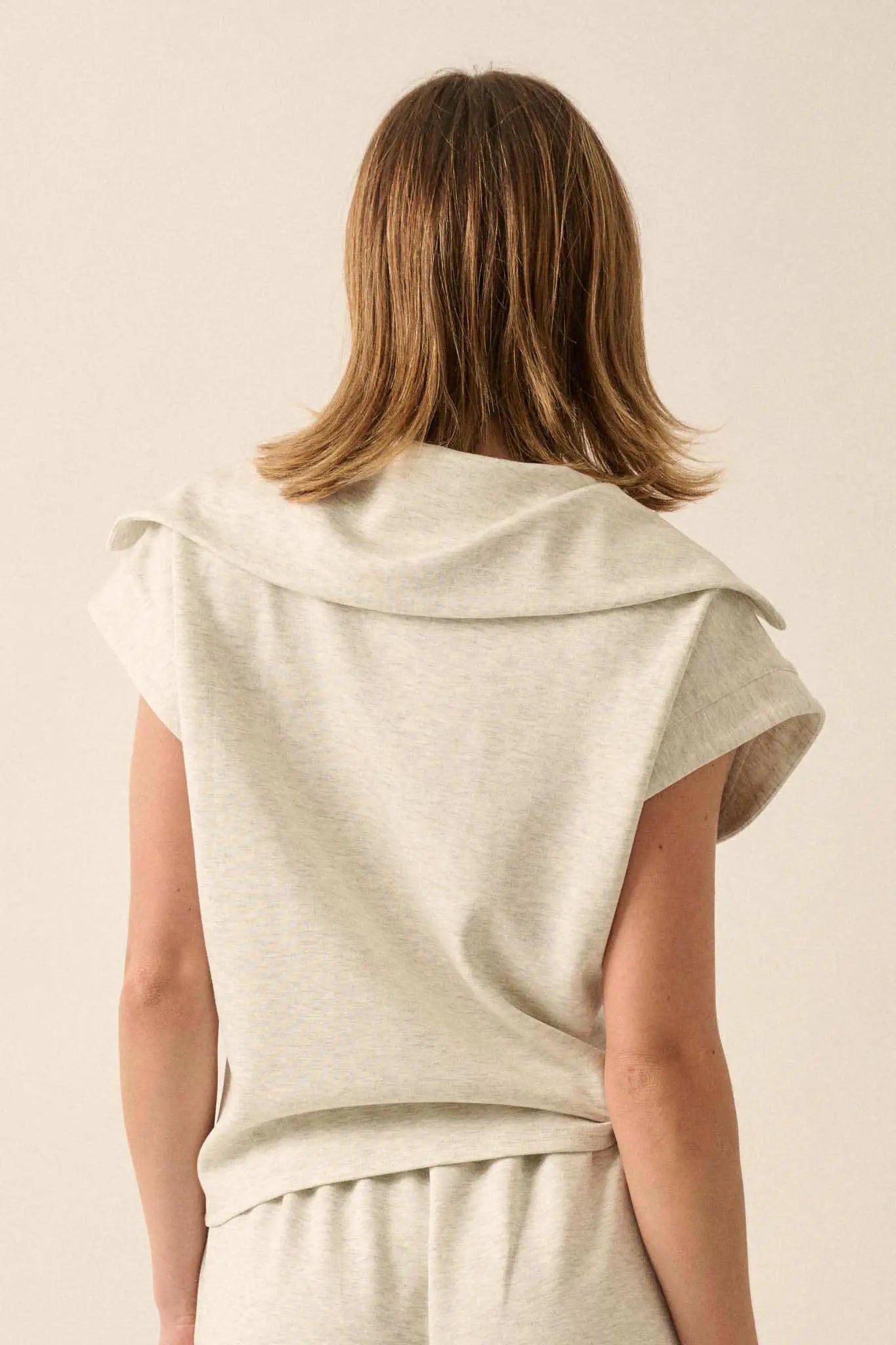 Premium Scuba Oversized Collar Half-Zip Tee