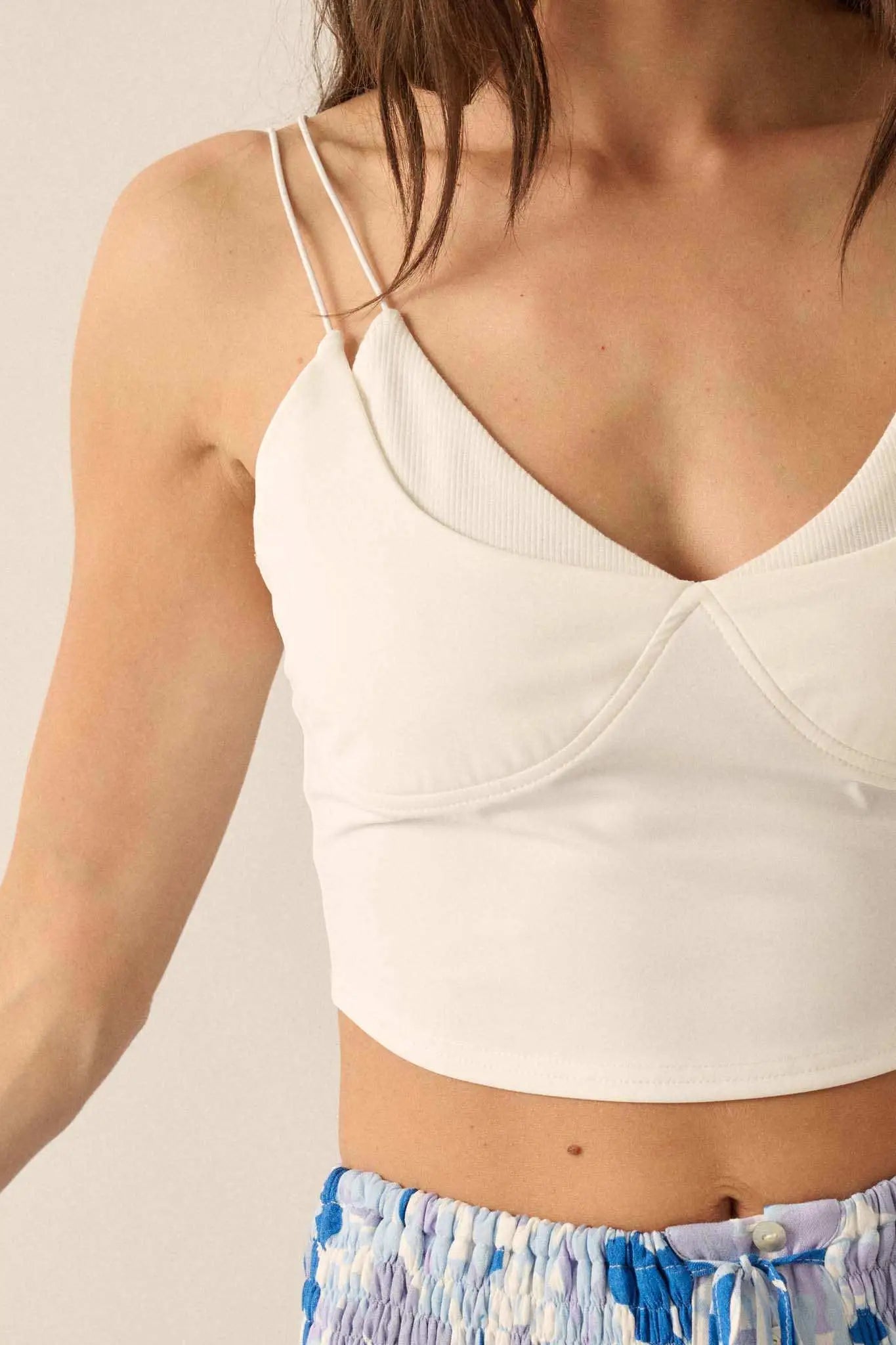 Lifted Fit Layered Cropped Cami Top