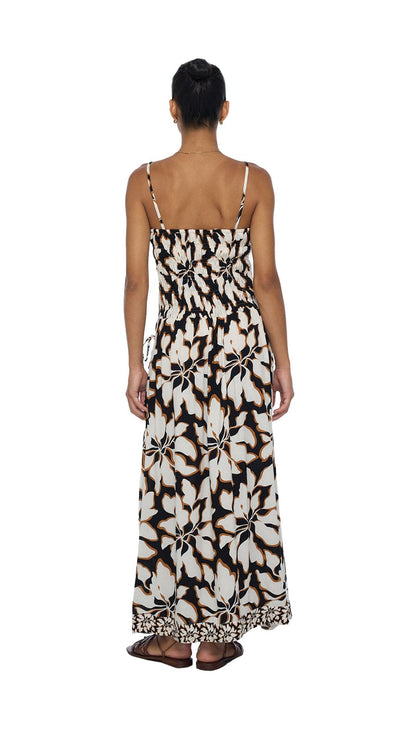 Liora Tropical Whisper Maxi Dress - Blooms Black