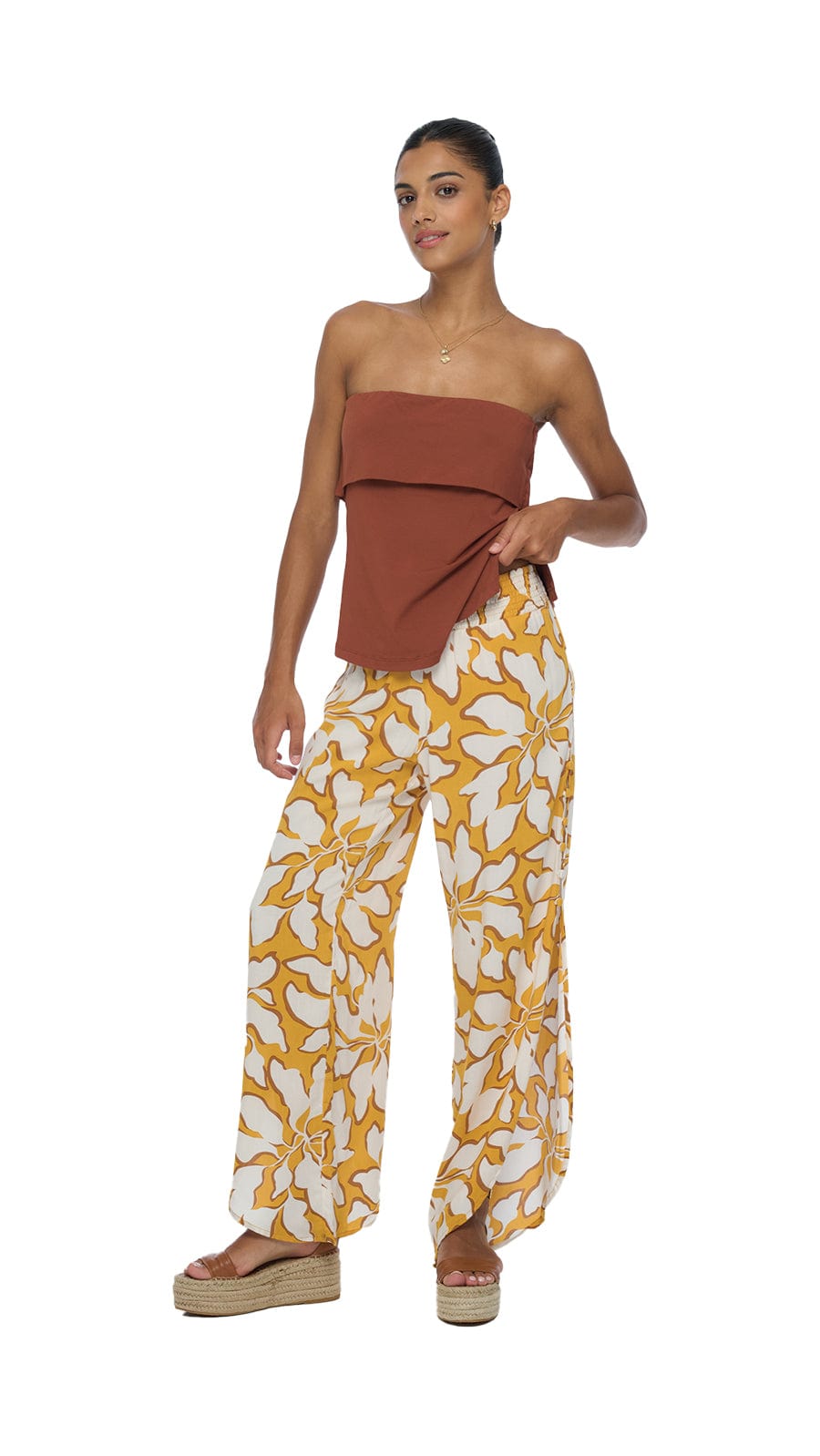 Stairway to Haven Pants - Bloomtide Amber