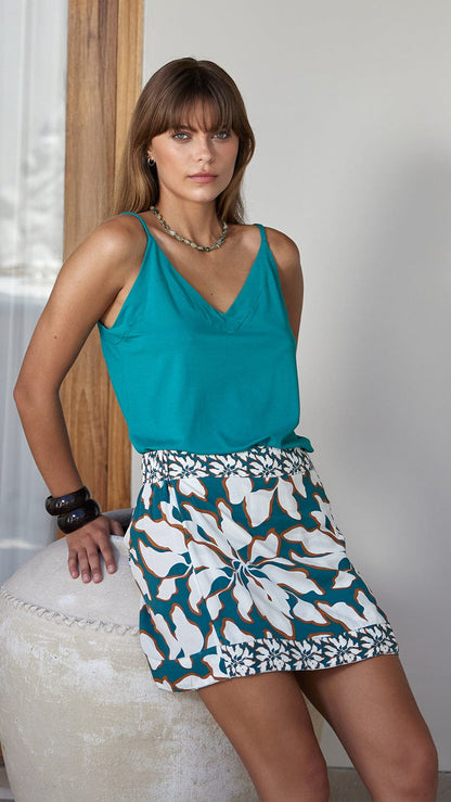 Begonia Skirt - Blooms Petrol