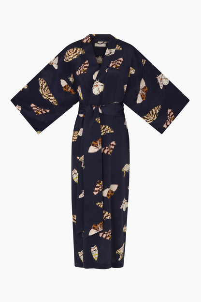 Olivia Von Halle Amaya Robe - Notte Navy Moth