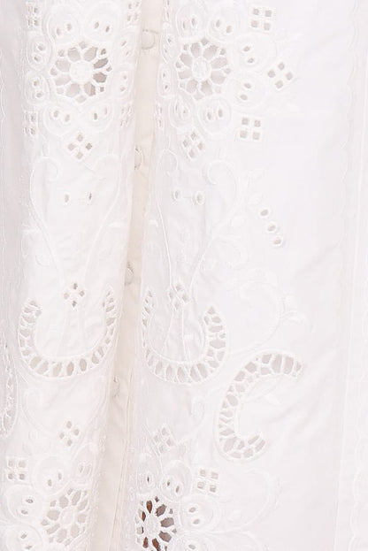 Kye Midi Skirt - White Broderie