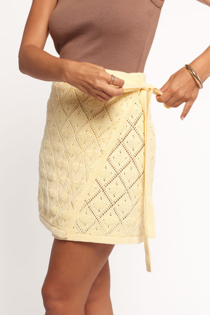 Palma Knit Mini Skirt - Butter Yellow
