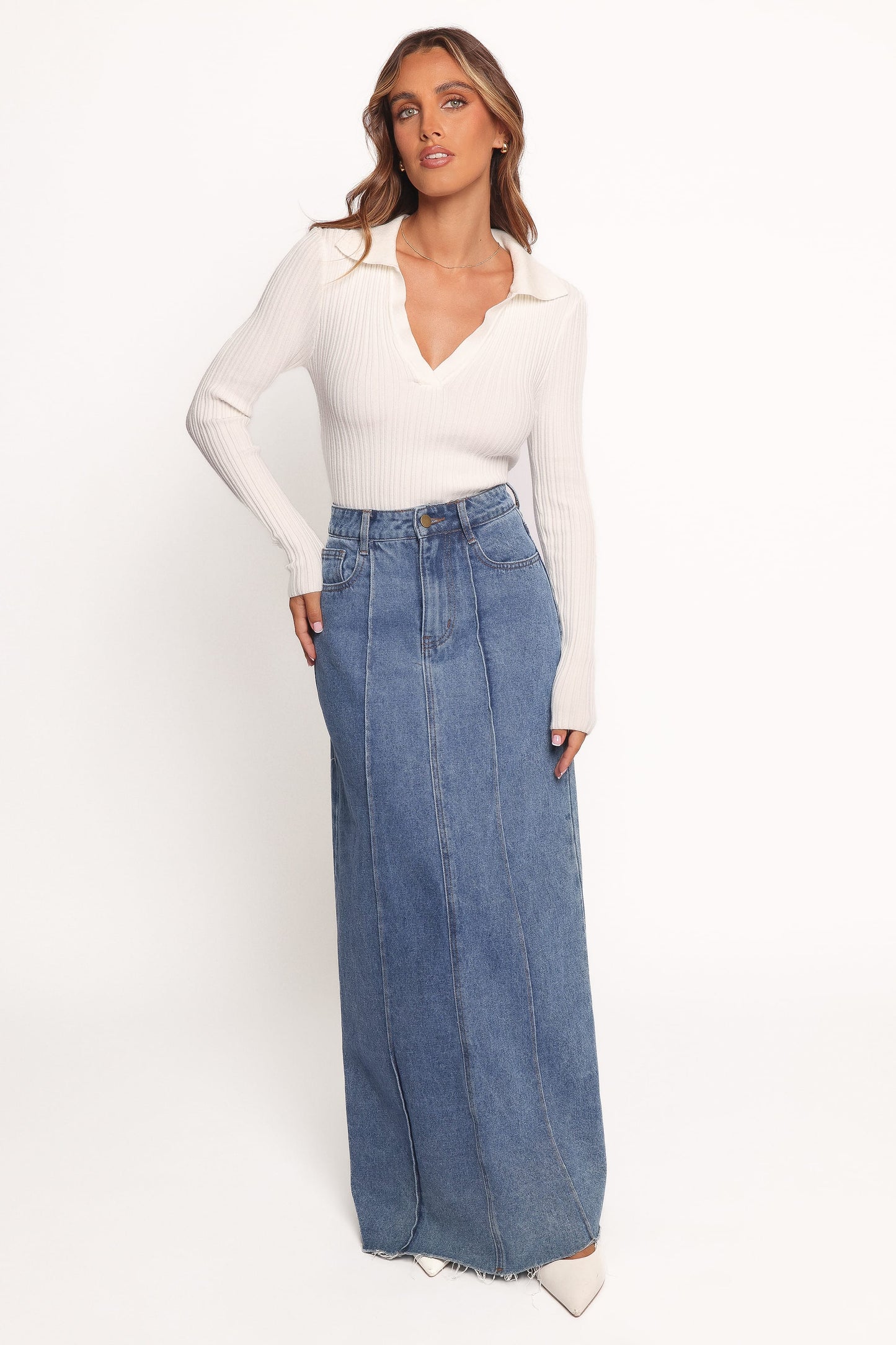 Emmerson Long Sleeve Knit Top - White