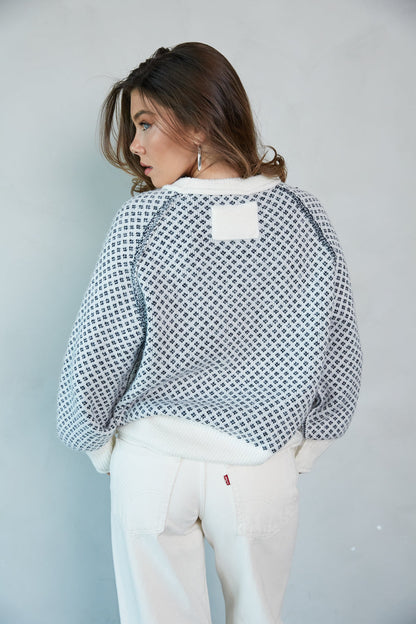 Ramona Ditsy Argyle Sweater