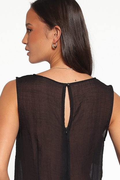 Vayla Sheer Panel Top - Black
