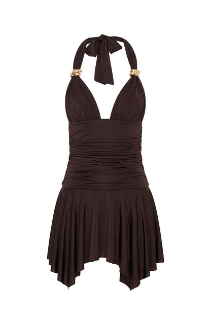 Use Somebody Mini Dress Chocolate